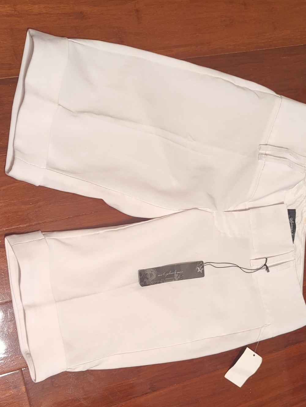 Cream Tailored Cropped Pants